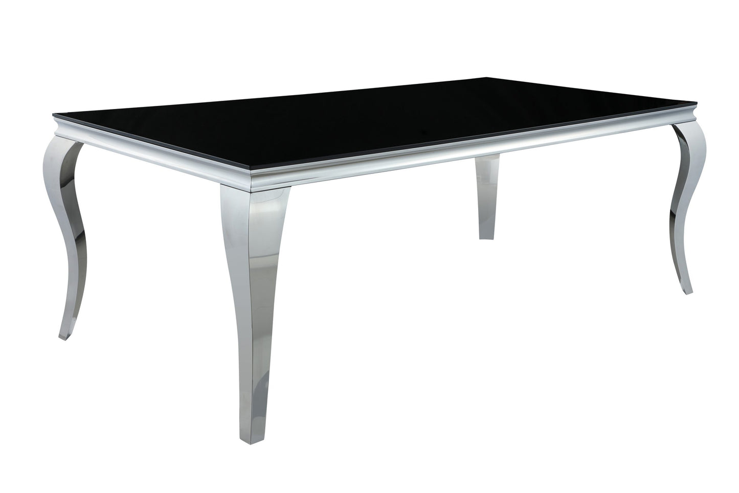 BLACK - RECTANGULAR GLASS TOP DINING TABLE