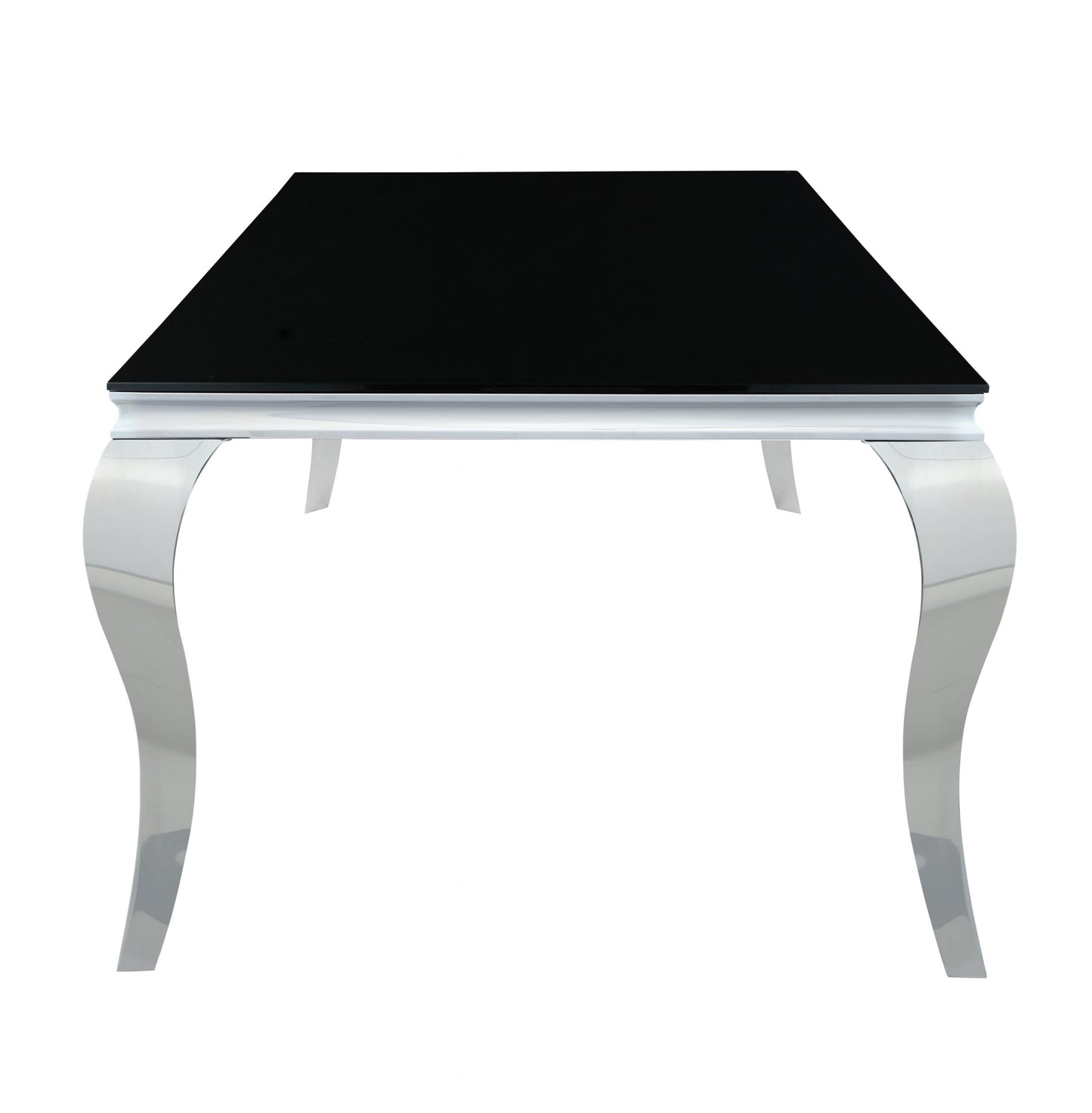 BLACK - RECTANGULAR GLASS TOP DINING TABLE