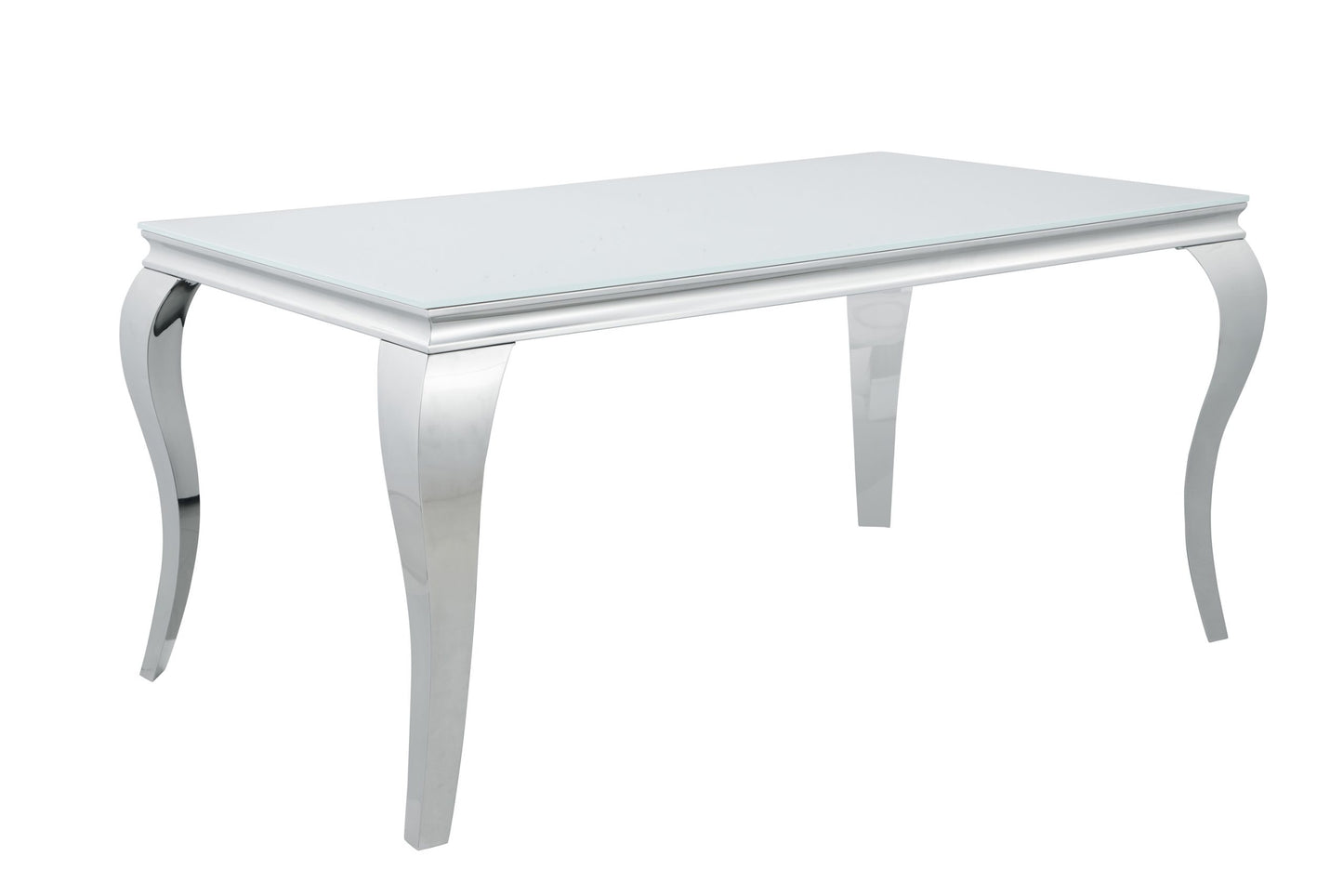 WHITE - GLASS TOP DINING TABLE