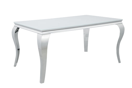 WHITE - GLASS TOP DINING TABLE