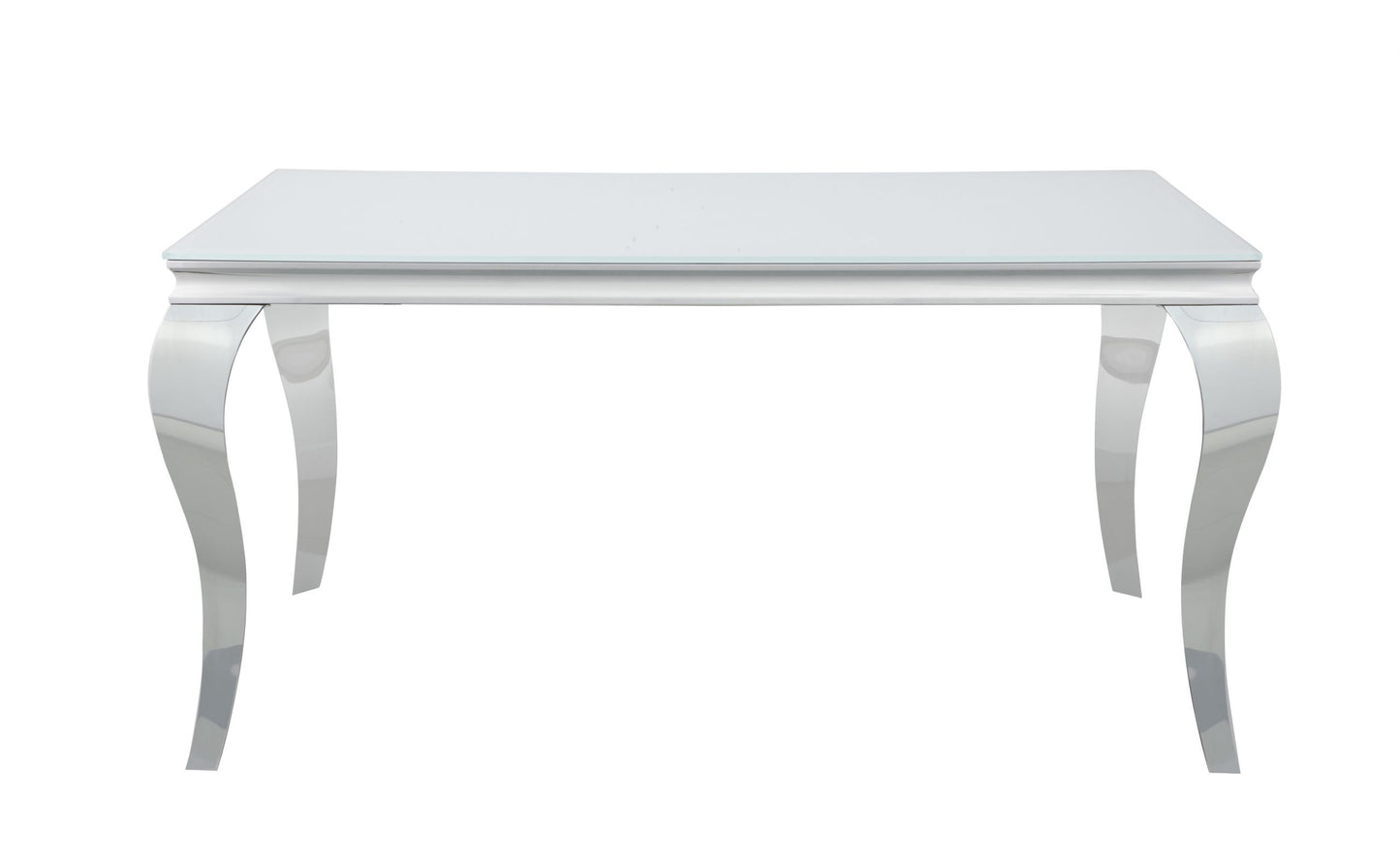 WHITE - GLASS TOP DINING TABLE