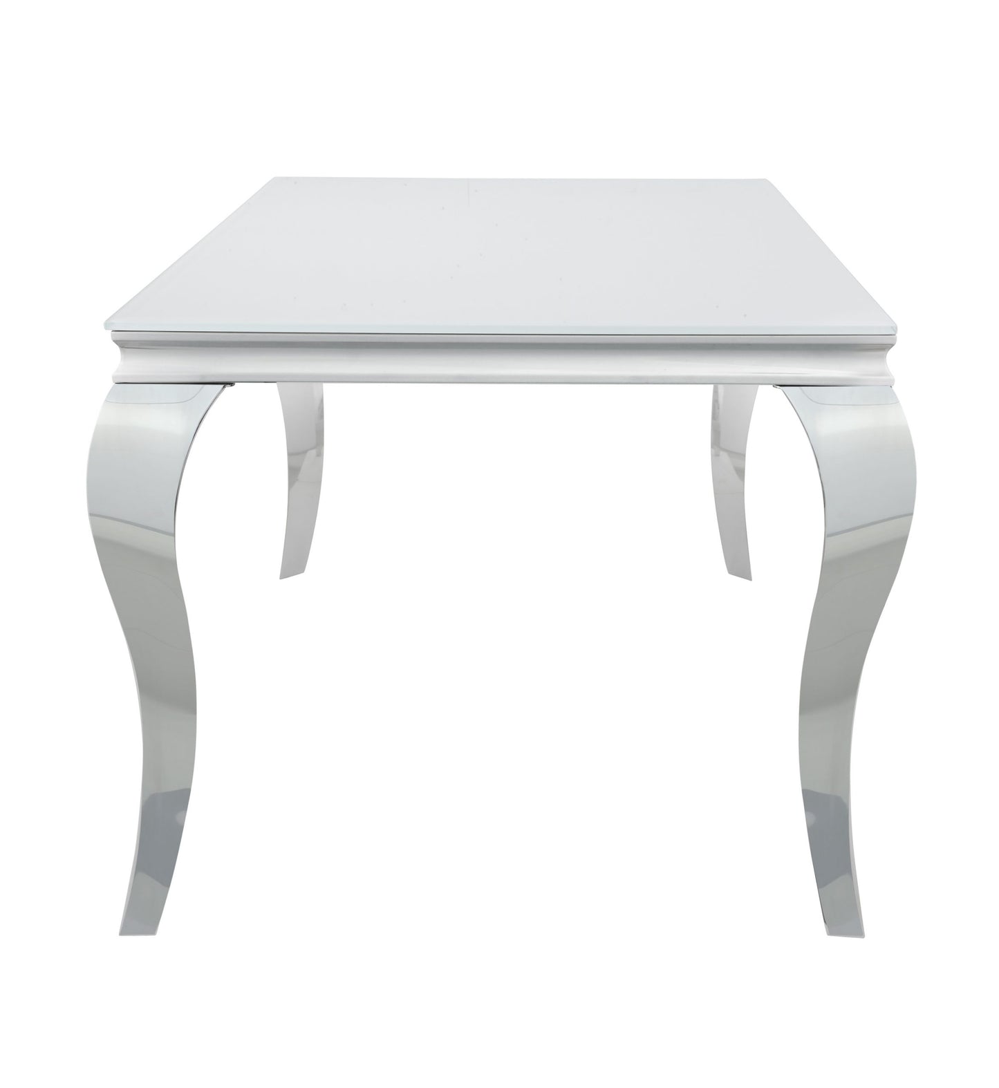 WHITE - GLASS TOP DINING TABLE