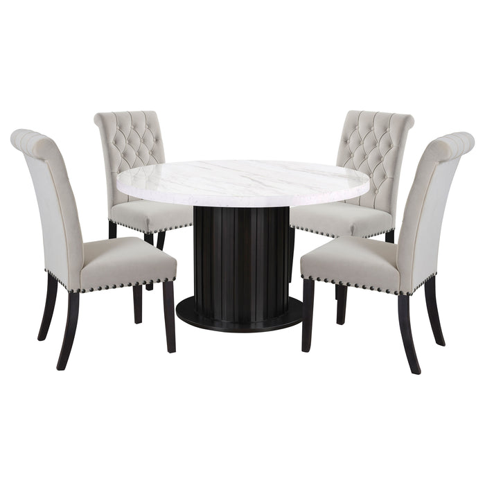 Sherry Rectangular Marble Top Dining Table set