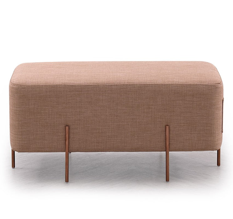 Adler Modern Brown Fabric Ottoman