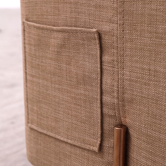 Adler Modern Brown Fabric Ottoman