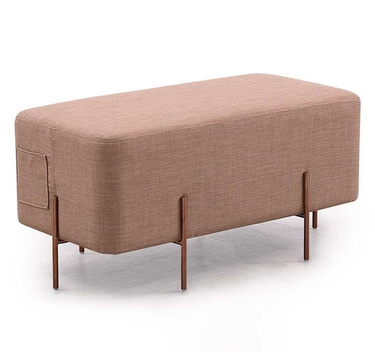 Adler Modern Brown Fabric Ottoman