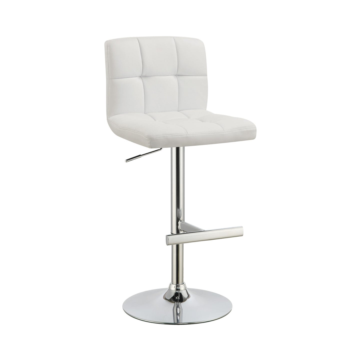 WHITE - ADJUSTABLE HEIGHT BAR STOOL