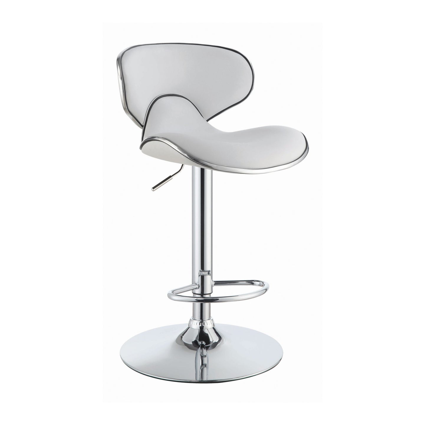 WHITE - ADJUSTABLE HEIGHT BAR STOOL