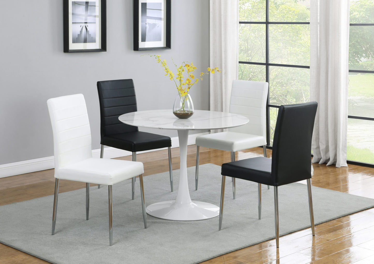 BLACK - UPHOLSTERED DINING CHAIR