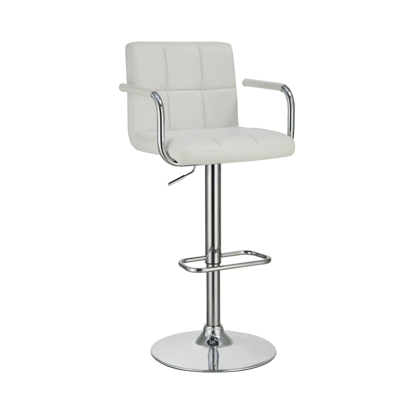 WHITE - ADJUSTABLE HEIGHT BAR STOOL