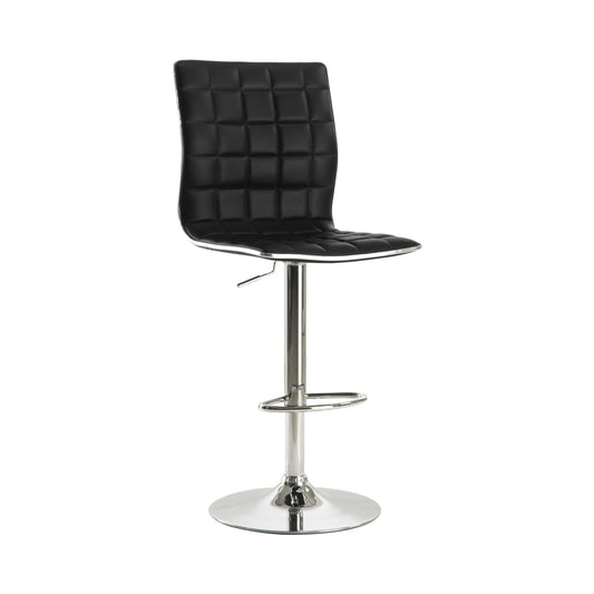 BLACK - UPHOLSTERED ADJUSTABLE BAR STOOL