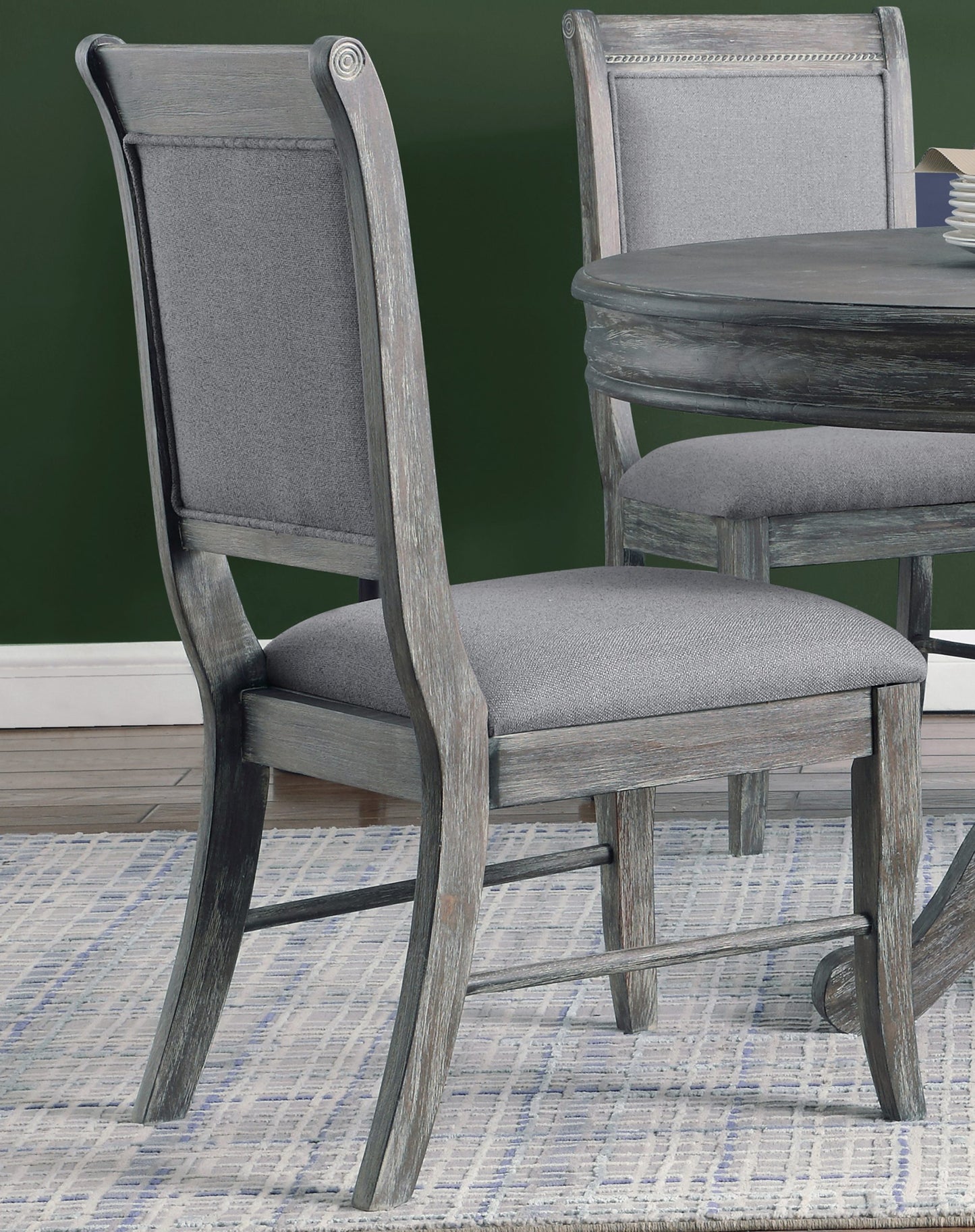 GREY - UPHOLSTERED PADDED SIDE DINING CHAIR