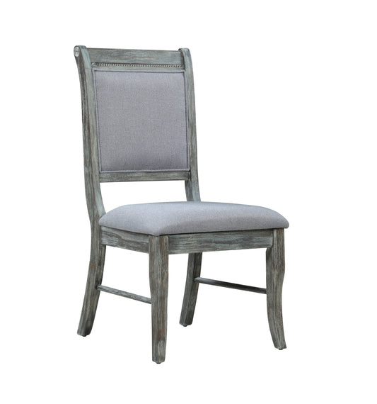 GREY - UPHOLSTERED PADDED SIDE DINING CHAIR