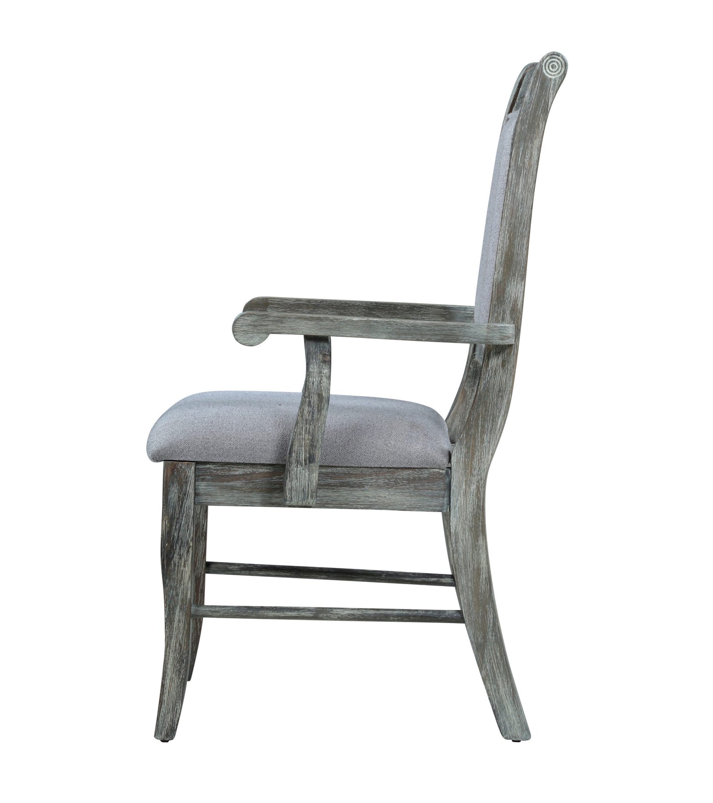 GREY - UPHOLSTERED PADDED ARM DINING CHAIR