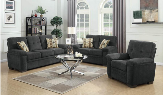 Everyday Charcoal Brown Stationary Sofa