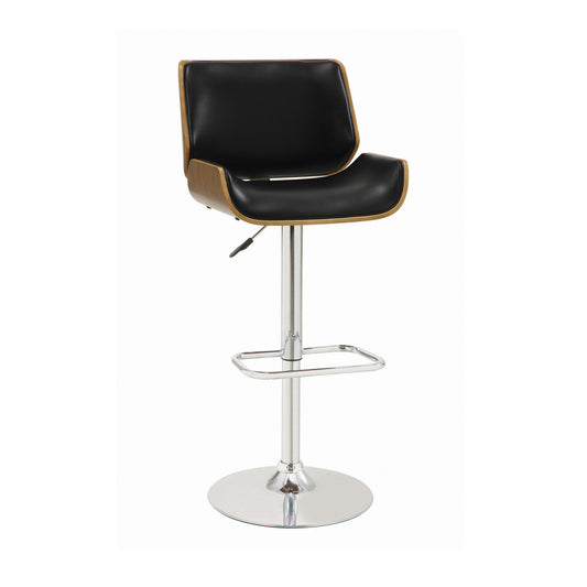 BLACK - UPHOLSTERED ADJUSTABLE BAR STOOL