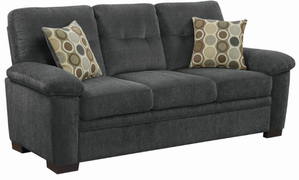 Everyday Charcoal Brown Stationary Sofa