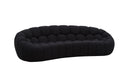 Yolonda - Modern Curved Black Fabric Sofa Set