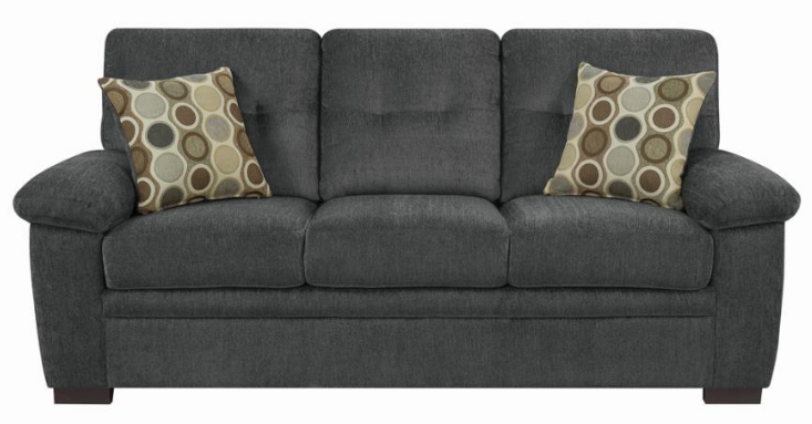 Everyday Charcoal Brown Stationary Sofa