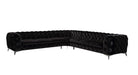 Delilah - Glam Black Fabric Sectional Sofa
