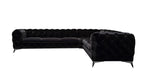 Delilah - Glam Black Fabric Sectional Sofa