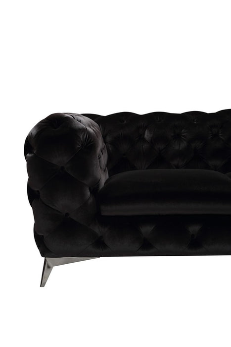 Delilah - Glam Black Fabric Sectional Sofa