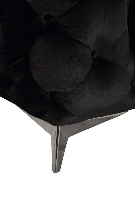 Delilah - Glam Black Fabric Sectional Sofa