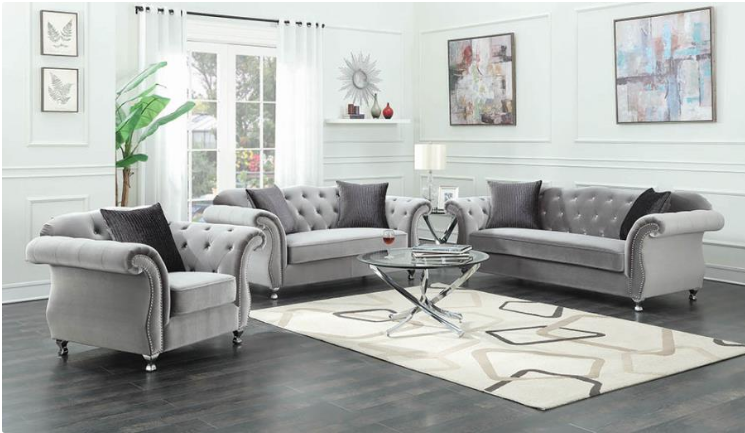 Elevations Silver Soft Stationary Loveseat