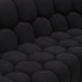 Yolonda - Modern Curved Black Fabric Loveseat