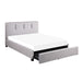 Aitana platform bed in Gray — storage drawer open