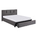 Aitana platform bed in Graphite — storage drawer open