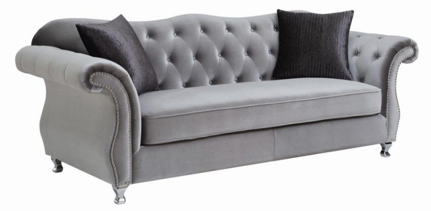 Elevations Silver Soft Stationary Sofa