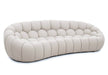 Yolonda - Modern Curved Beige Fabric Sofa Set