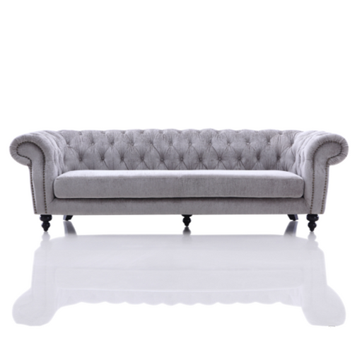 Alexandrina Grey Tufted Velvet Sofa