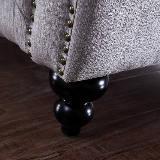 Alexandrina Grey Tufted Velvet Loveseat
