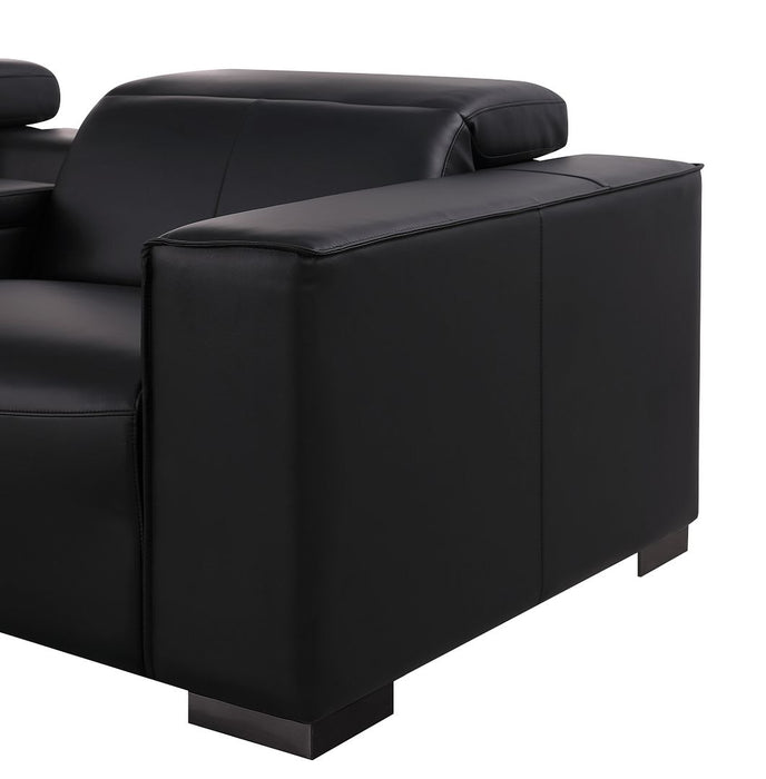 Global United 1208 Black 6PC Sectional