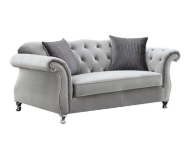 Elevations Silver Soft Stationary Loveseat