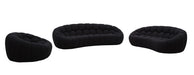 Yolonda - Modern Curved Black Fabric Sofa Set