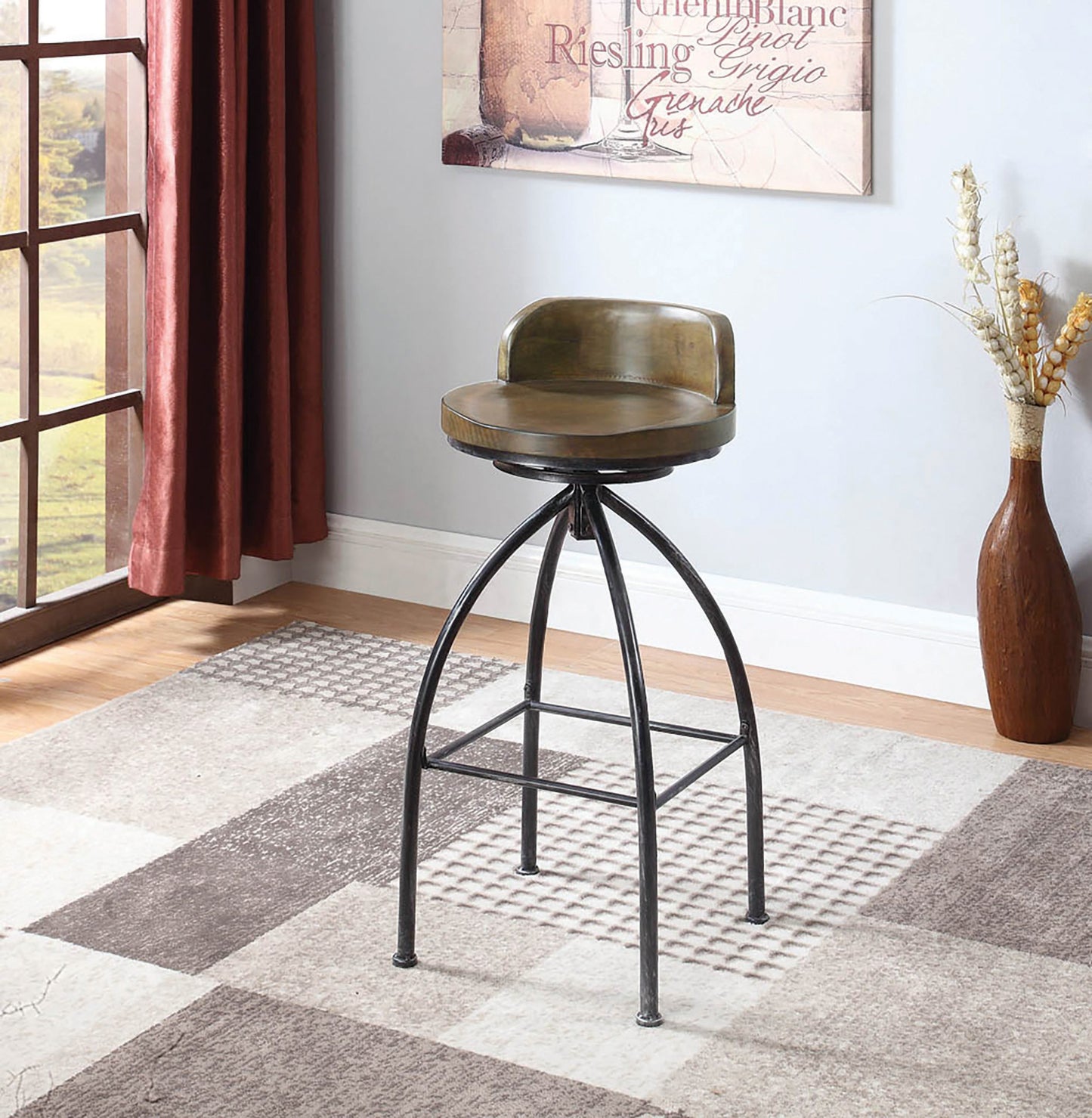 BLACK - SWIVEL BAR STOOL