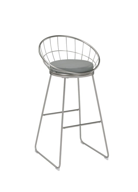 GREY - PADDED SEAT BAR STOOL