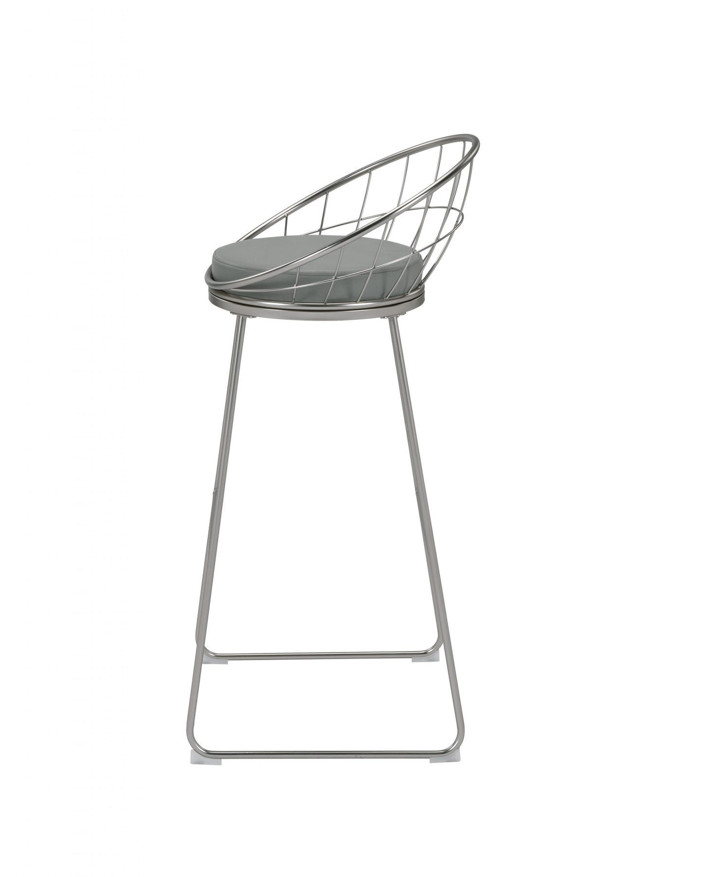 GREY - PADDED SEAT BAR STOOL