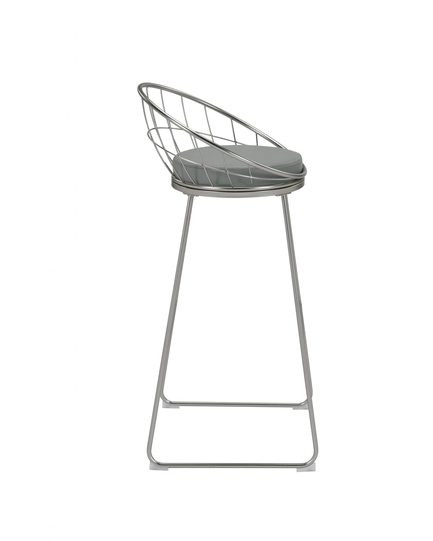 GREY - PADDED SEAT BAR STOOL