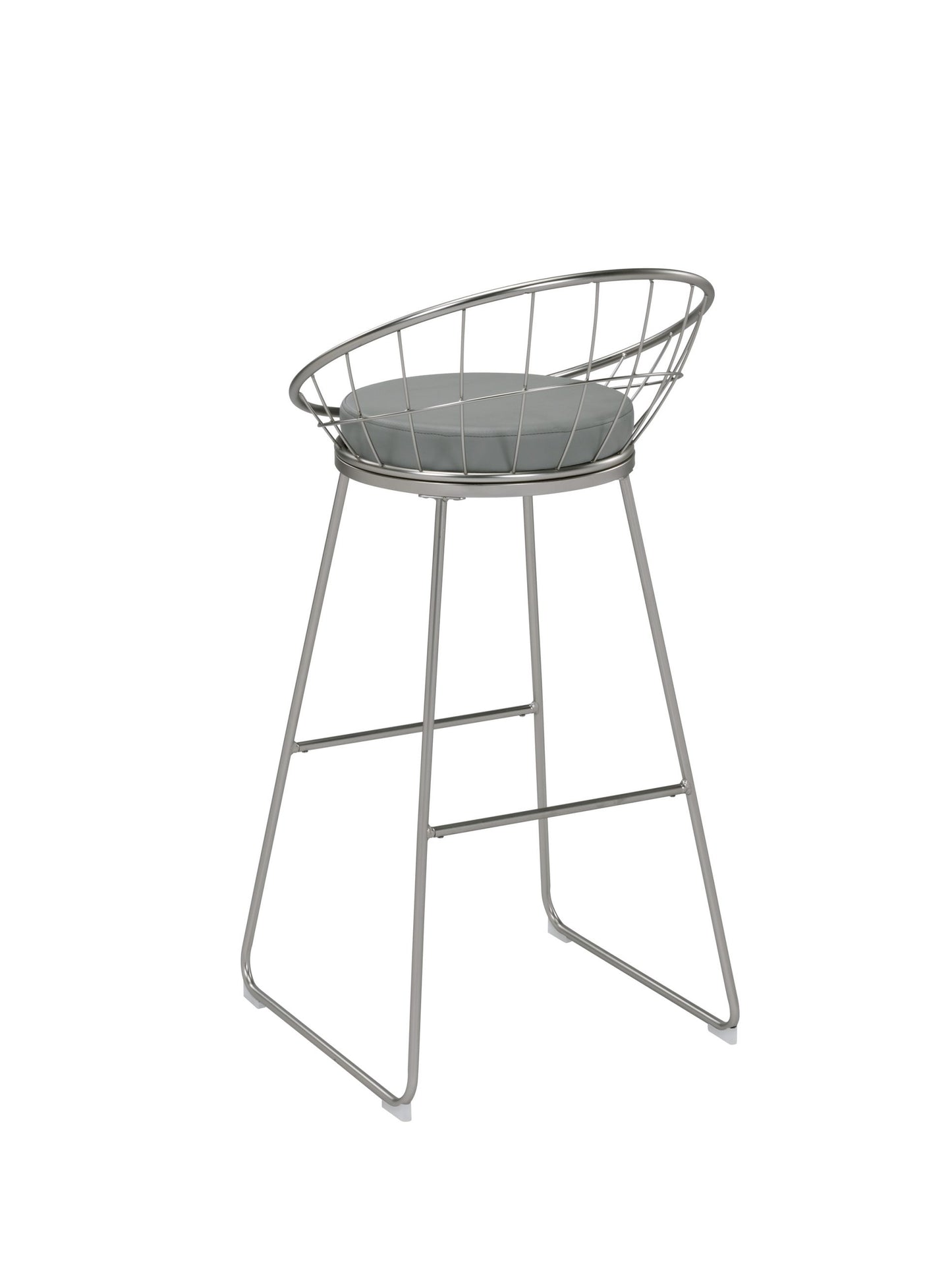 GREY - PADDED SEAT BAR STOOL