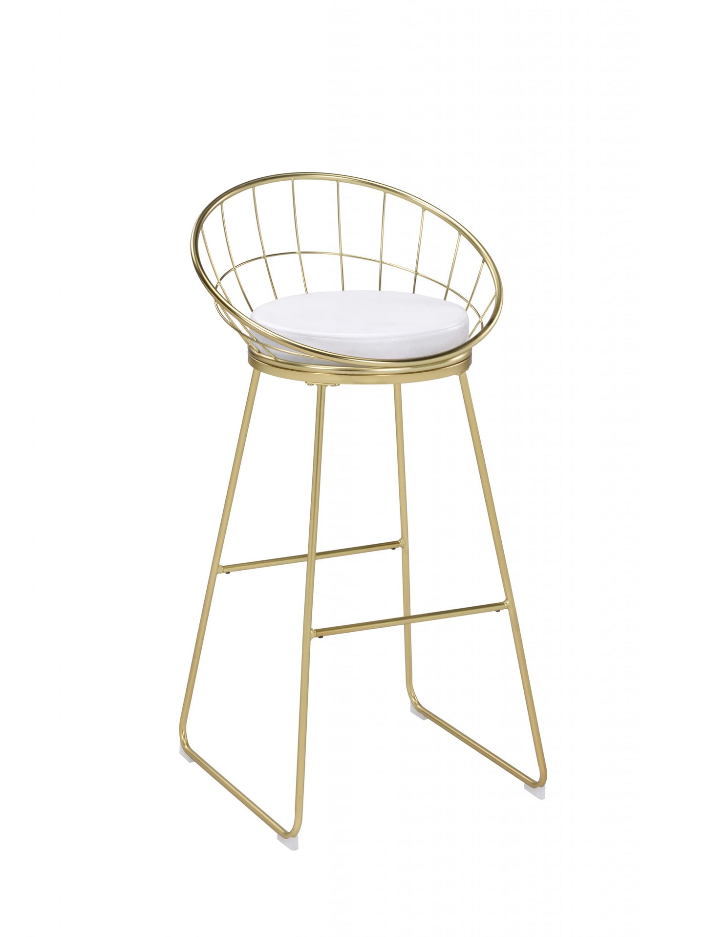 WHITE - PADDED SEAT BAR STOOL