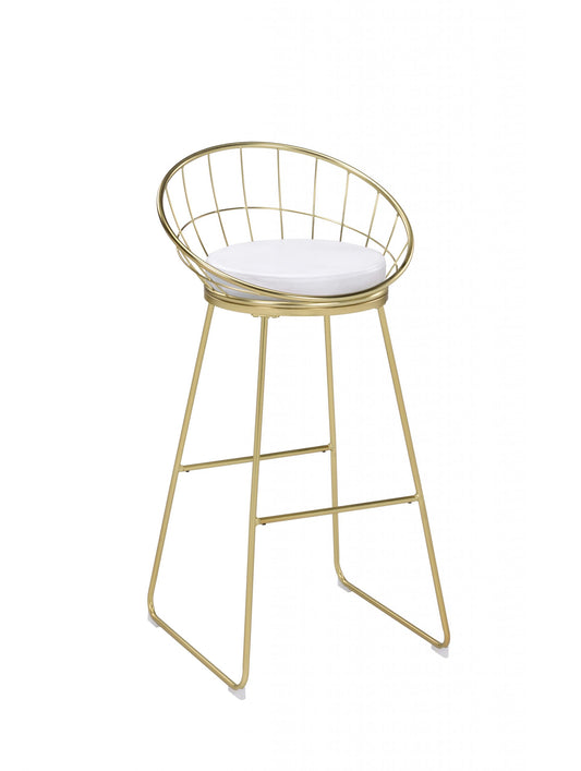 WHITE - PADDED SEAT BAR STOOL