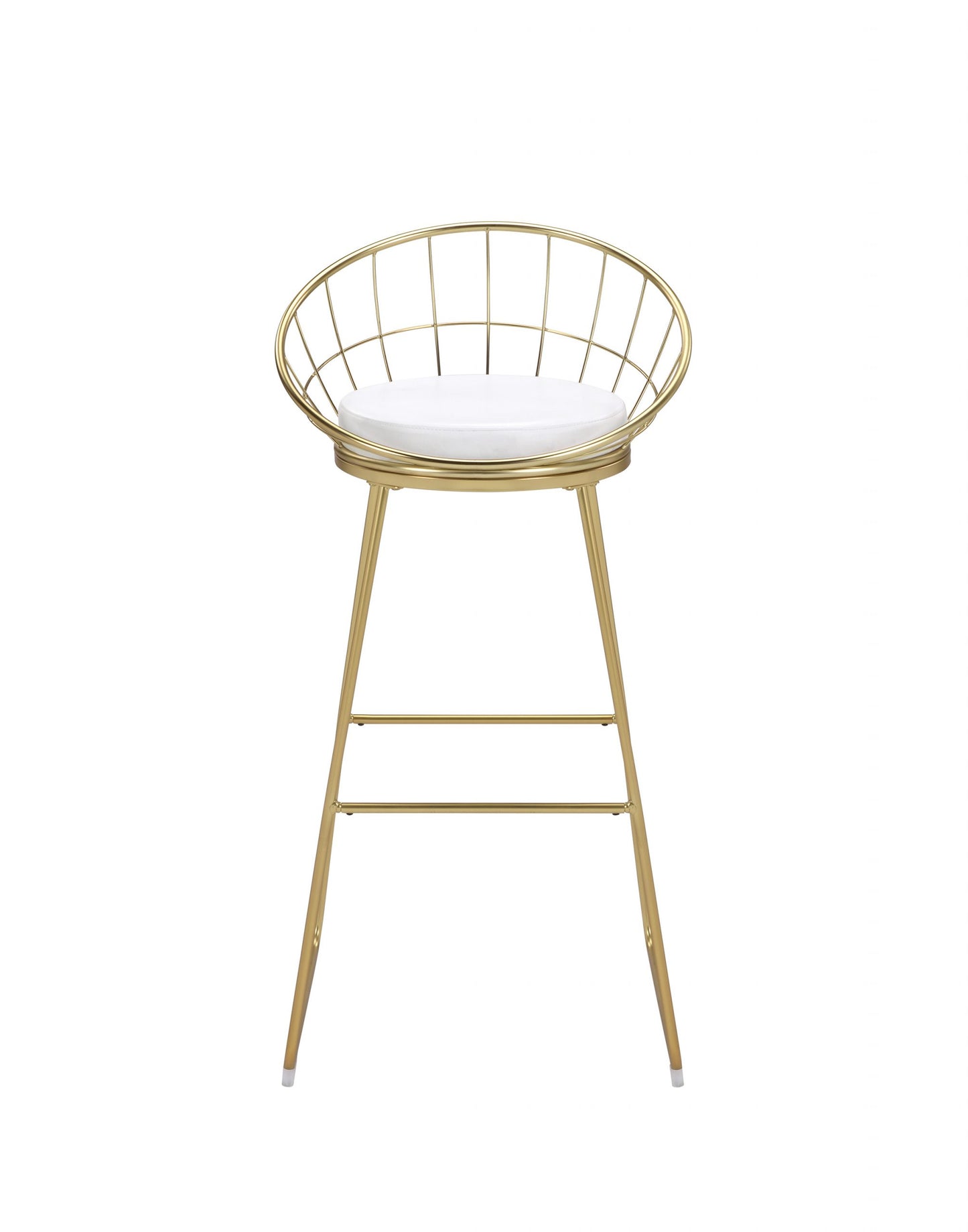 WHITE - PADDED SEAT BAR STOOL