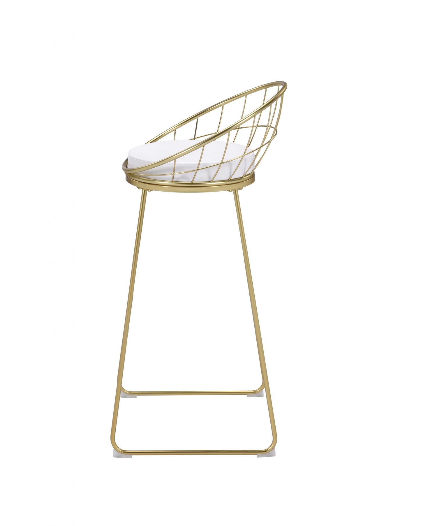 WHITE - PADDED SEAT BAR STOOL