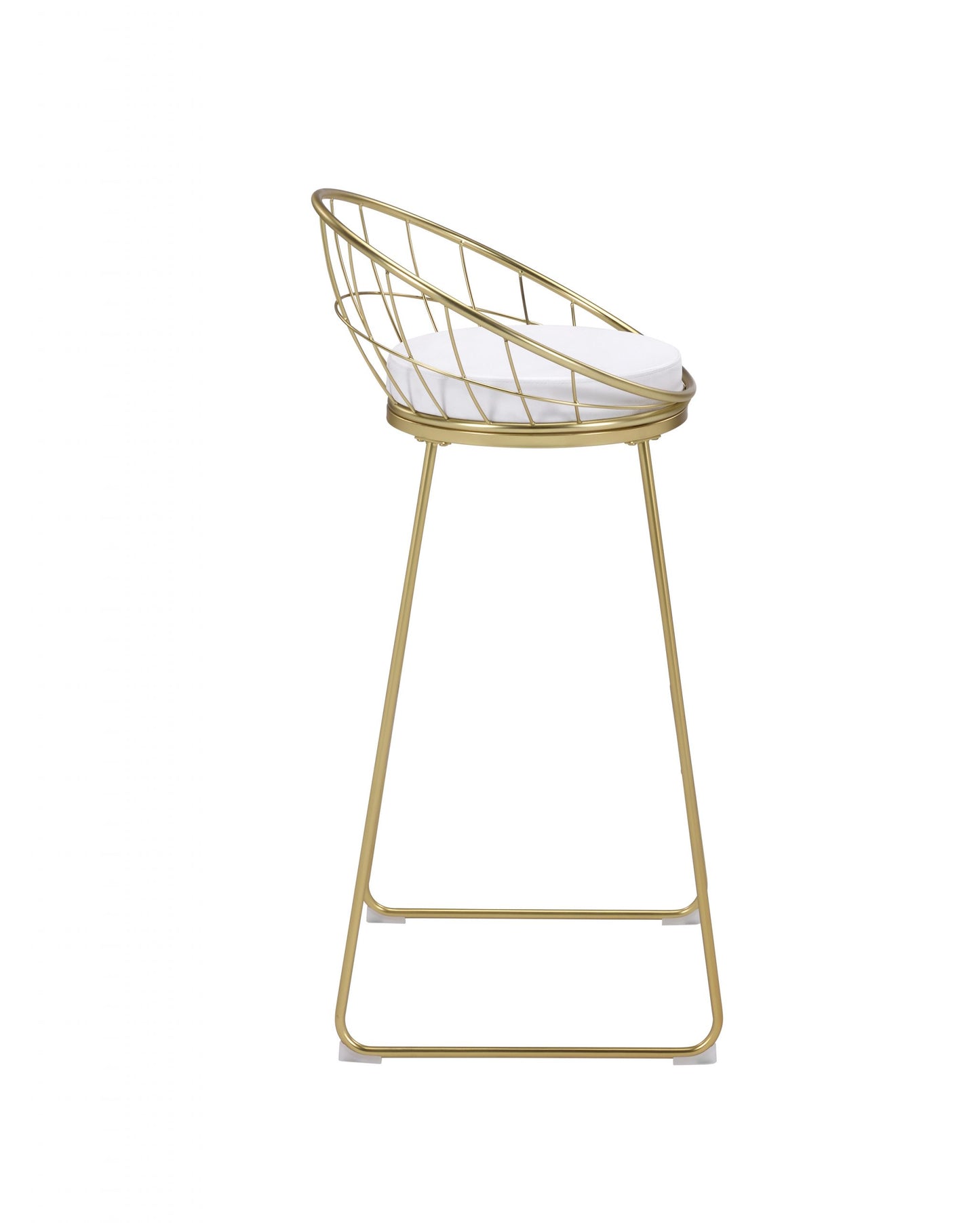 WHITE - PADDED SEAT BAR STOOL