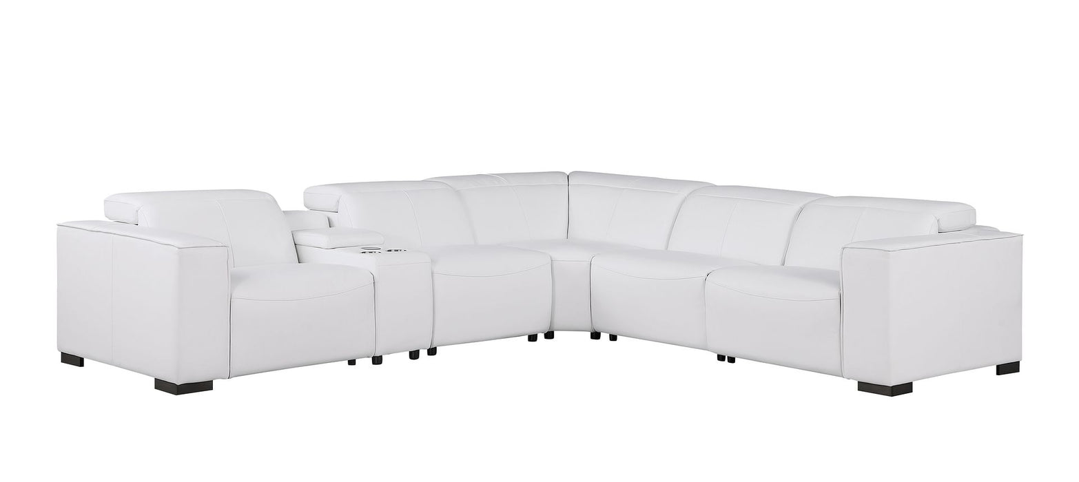 Global United 1208 White 6PC Sectional