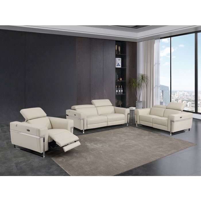 DivanItalia 990 3-Piece Reclining Set (Sofa, Loveseat & Chair) | Italian Leather